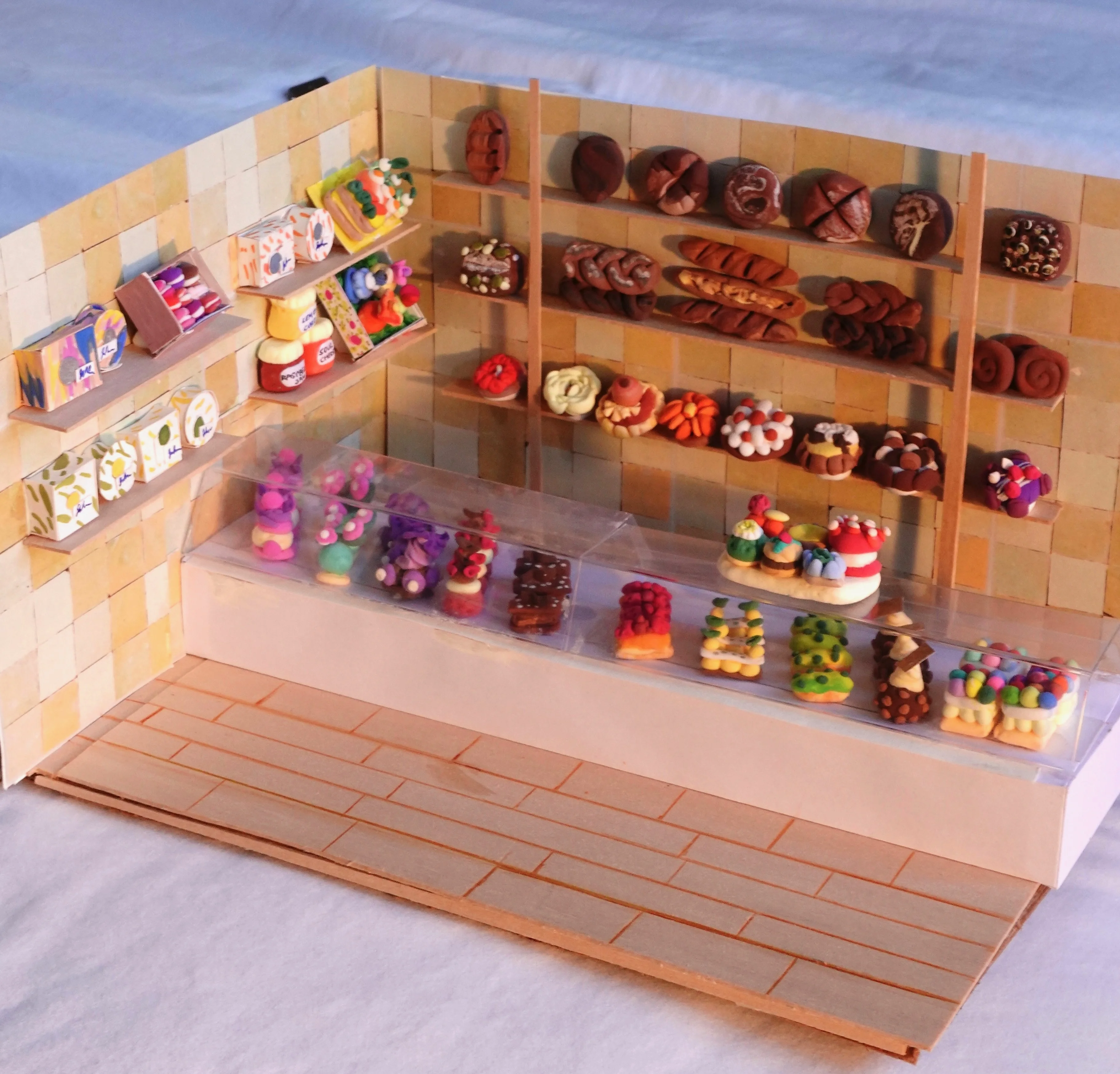 Miniature bakery diorama