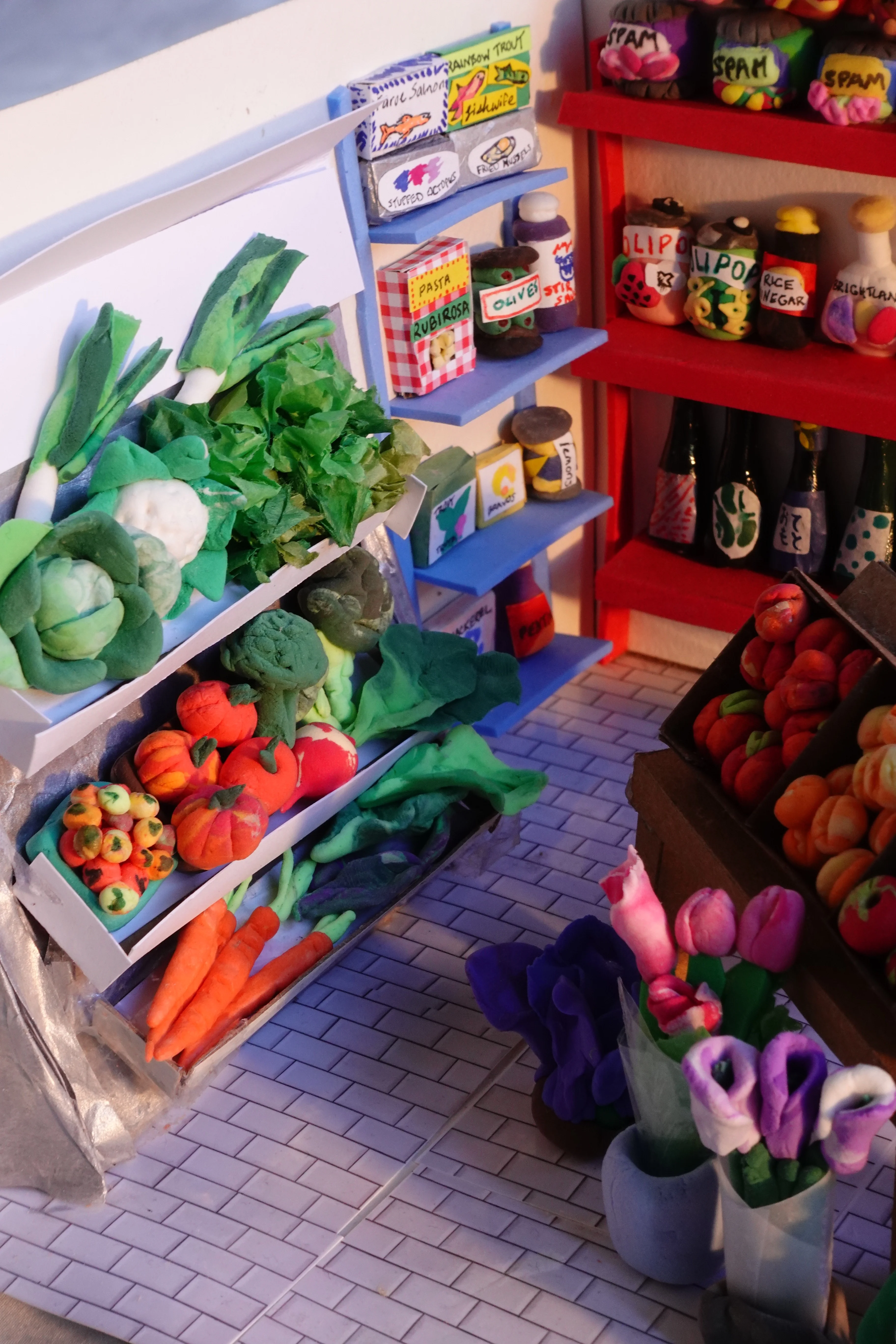Vegetable aisle detail shot